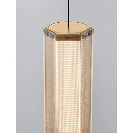 Lampa wisząca szklana w stylu retro Nezzo LED 3000K 10,5cm H32cm antyczny mosiądz