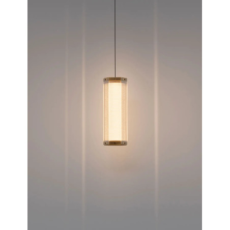 Lampa wisząca szklana w stylu retro Nezzo LED 3000K 10,5cm H32cm antyczny mosiądz