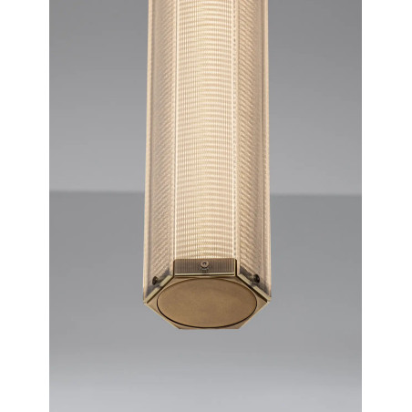 Lampa wisząca szklana w stylu retro Nezzo LED 3000K 10,5cm H53cm antyczny mosiądz