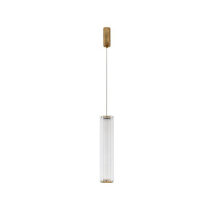 Lampa wisząca szklana w stylu retro Nezzo LED 3000K 10,5cm H53cm antyczny mosiądz