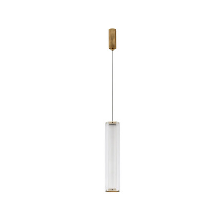 Lampa wisząca szklana w stylu retro Nezzo LED 3000K 10,5cm H53cm antyczny mosiądz