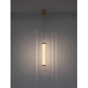 Lampa wisząca szklana w stylu retro Nezzo LED 3000K 10,5cm H53cm antyczny mosiądz