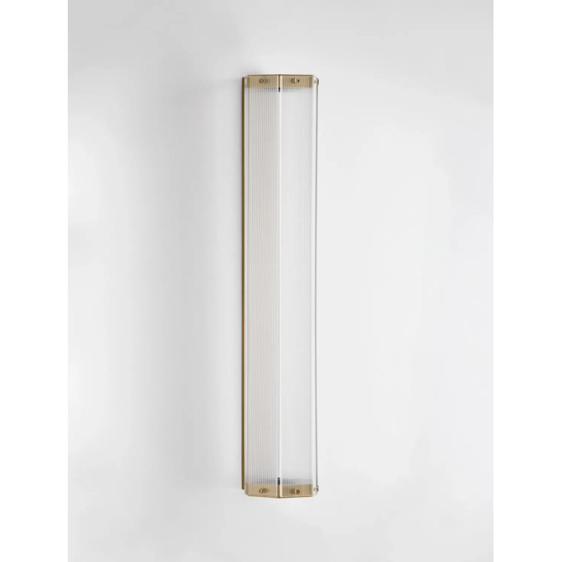 Kinkiet szklany w stylu retro Nezzo LED 3000K 60cm antyczny mosiądz