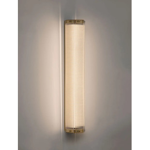 Kinkiet szklany w stylu retro Nezzo LED 3000K 60cm antyczny mosiądz
