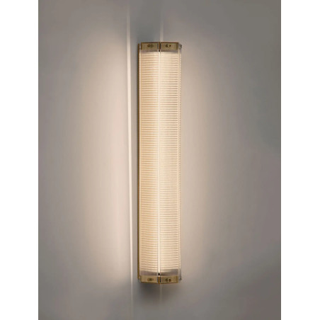 Kinkiet szklany w stylu retro Nezzo LED 3000K 60cm antyczny mosiądz