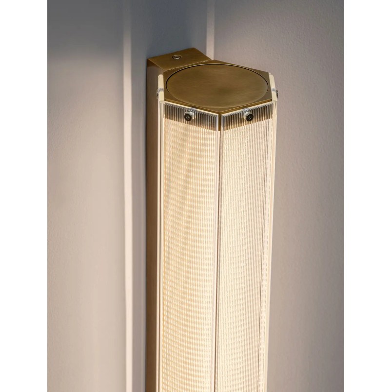 Kinkiet szklany w stylu retro Nezzo LED 3000K 60cm antyczny mosiądz