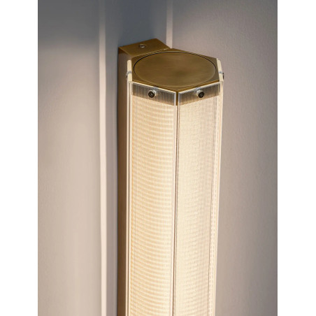 Kinkiet szklany w stylu retro Nezzo LED 3000K 60cm antyczny mosiądz