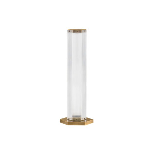 Lampa stołowa szklana w stylu retro Nezzo LED 3000K 17,5cm H55,5cm antyczny mosiądz