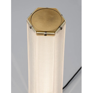 Lampa stołowa szklana w stylu retro Nezzo LED 3000K 17,5cm H55,5cm antyczny mosiądz