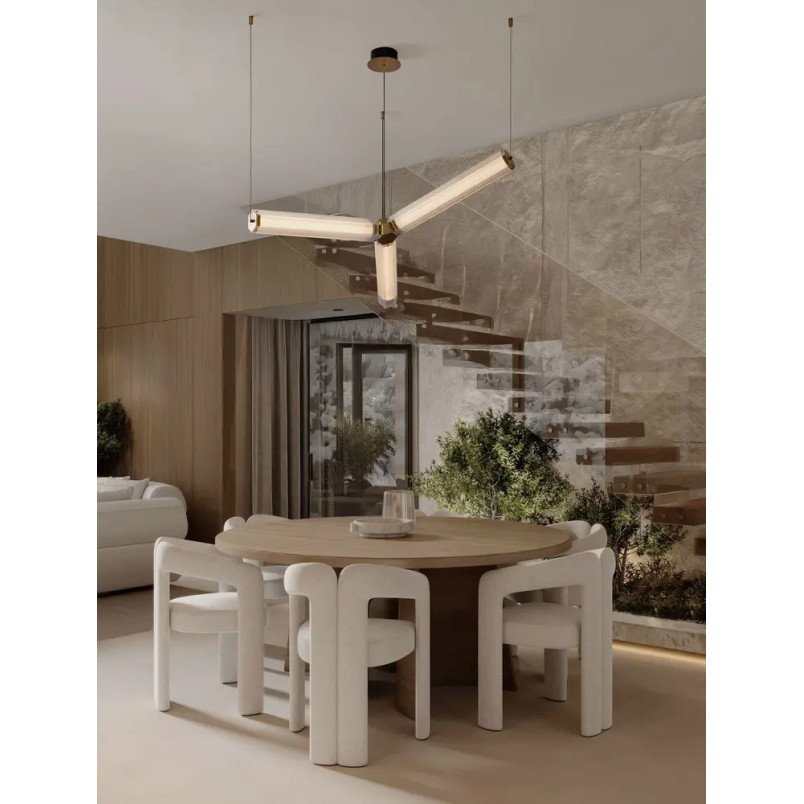 Lampa wisząca szklana w stylu retro Nezzo III LED 3000K 103cm antyczny mosiądz