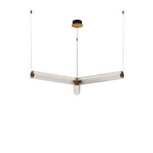 Lampa wisząca szklana w stylu retro Nezzo III LED 3000K 103cm antyczny mosiądz