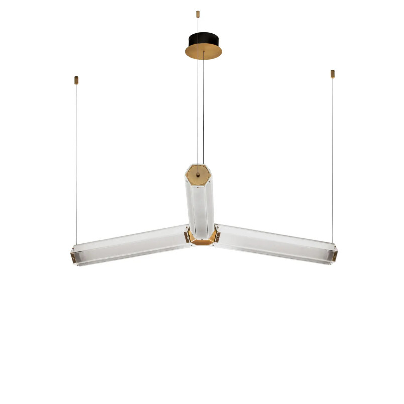 Lampa wisząca szklana w stylu retro Nezzo III LED 3000K 103cm antyczny mosiądz