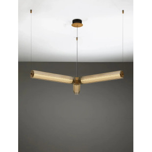 Lampa wisząca szklana w stylu retro Nezzo III LED 3000K 103cm antyczny mosiądz