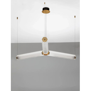 Lampa wisząca szklana w stylu retro Nezzo III LED 3000K 103cm antyczny mosiądz