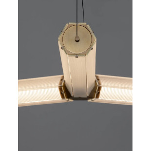 Lampa wisząca szklana w stylu retro Nezzo III LED 3000K 103cm antyczny mosiądz