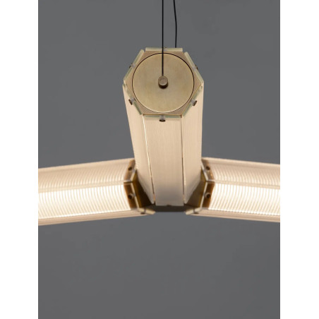 Lampa wisząca szklana w stylu retro Nezzo III LED 3000K 103cm antyczny mosiądz