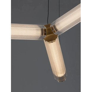 Lampa wisząca szklana w stylu retro Nezzo III LED 3000K 103cm antyczny mosiądz
