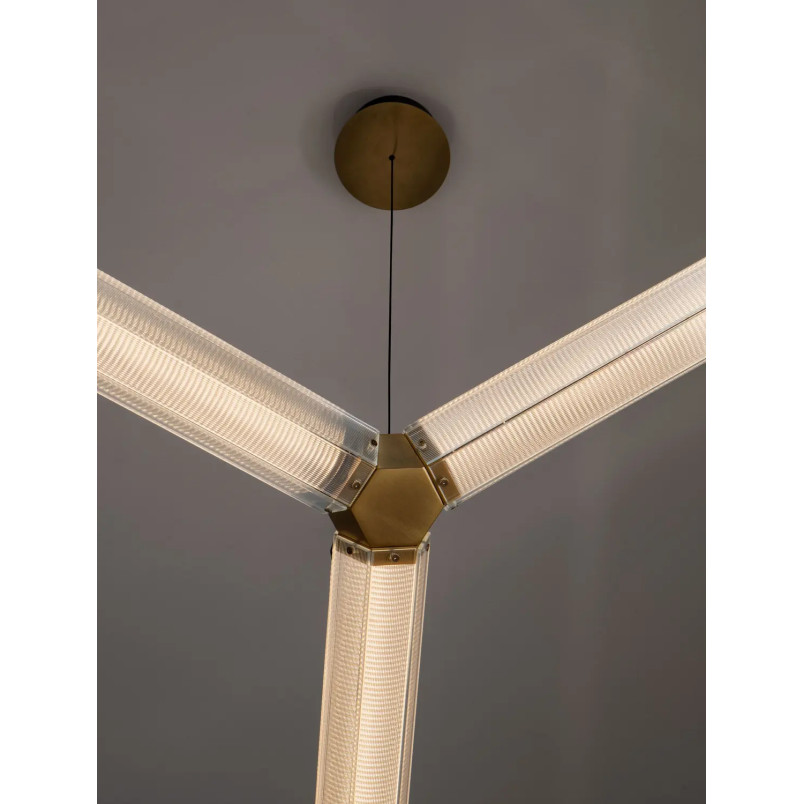 Lampa wisząca szklana w stylu retro Nezzo III LED 3000K 103cm antyczny mosiądz