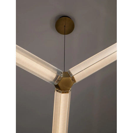 Lampa wisząca szklana w stylu retro Nezzo III LED 3000K 103cm antyczny mosiądz
