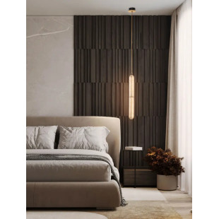 Lampa wisząca szklana modern Loren LED 10cm szkło strukturalne / antyczny mosiądz