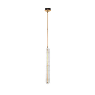 Lampa wisząca szklana modern Loren LED 10cm szkło strukturalne / antyczny mosiądz