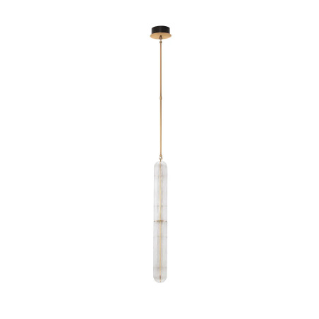 Lampa wisząca szklana modern Loren LED 10cm szkło strukturalne / antyczny mosiądz