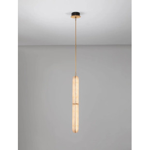 Lampa wisząca szklana modern Loren LED 10cm szkło strukturalne / antyczny mosiądz