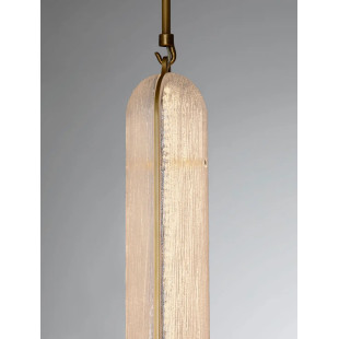 Lampa wisząca szklana modern Loren LED 10cm szkło strukturalne / antyczny mosiądz