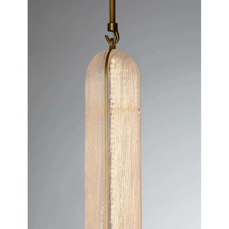 Lampa wisząca szklana modern Loren LED 10cm szkło strukturalne / antyczny mosiądz