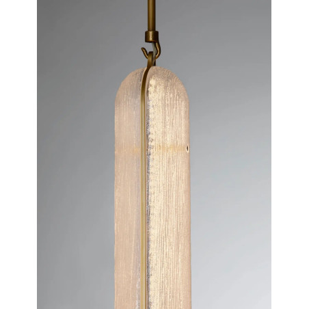 Lampa wisząca szklana modern Loren LED 10cm szkło strukturalne / antyczny mosiądz