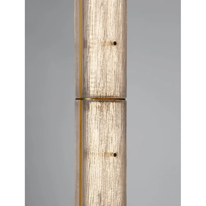 Lampa wisząca szklana modern Loren LED 10cm szkło strukturalne / antyczny mosiądz