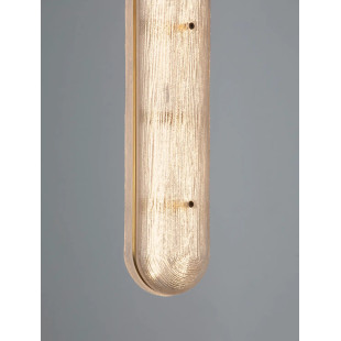 Lampa wisząca szklana modern Loren LED 10cm szkło strukturalne / antyczny mosiądz