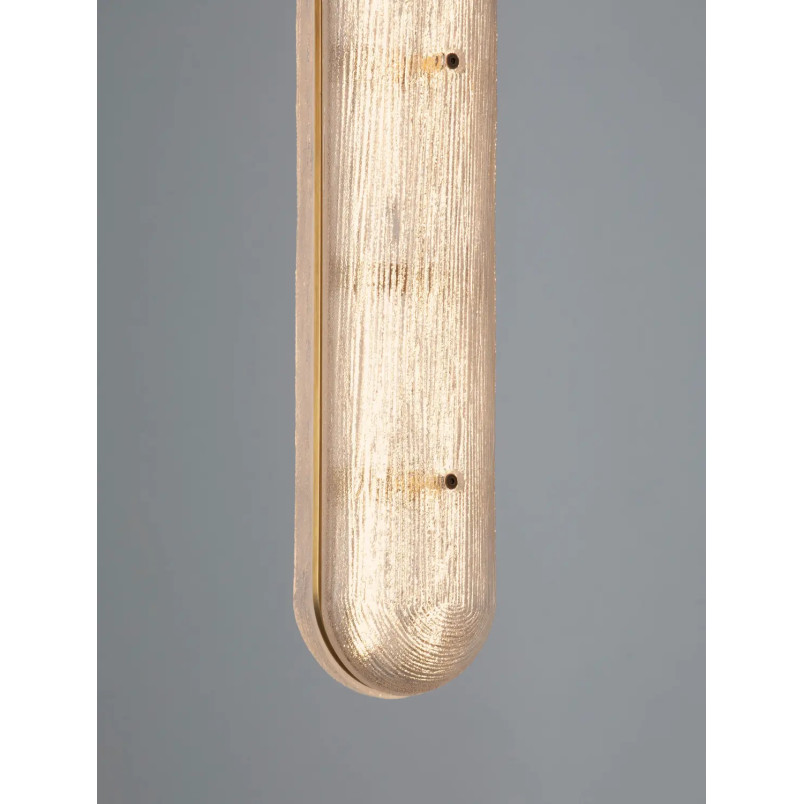 Lampa wisząca szklana modern Loren LED 10cm szkło strukturalne / antyczny mosiądz