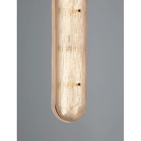 Lampa wisząca szklana modern Loren LED 10cm szkło strukturalne / antyczny mosiądz