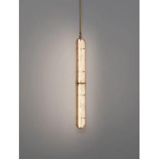Lampa wisząca szklana modern Loren LED 10cm szkło strukturalne / antyczny mosiądz