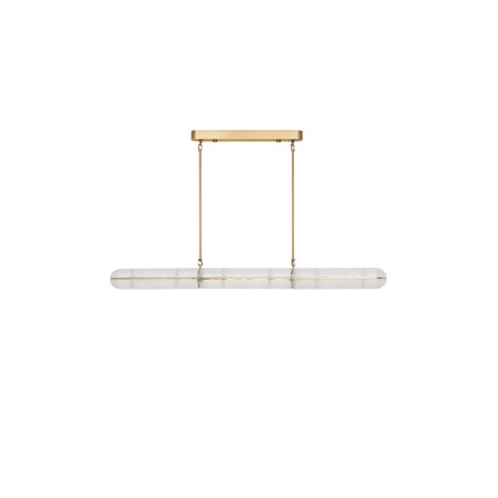 Lampa wisząca szklana podłużna Loren LED 121cm szkło strukturalne / antyczny mosiądz