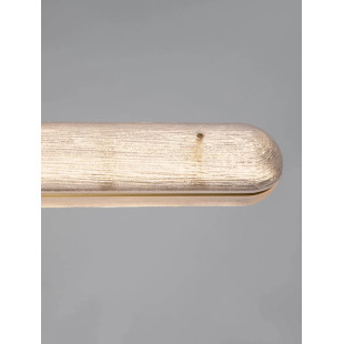 Lampa wisząca szklana podłużna Loren LED 121cm szkło strukturalne / antyczny mosiądz