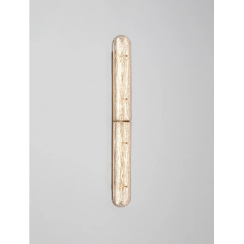 Kinkiet szklany modern Loren LED 80cm szkło strukturalne / antyczny mosiądz