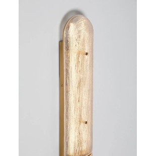 Kinkiet szklany modern Loren LED 80cm szkło strukturalne / antyczny mosiądz