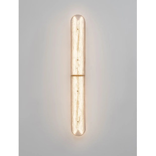 Kinkiet szklany modern Loren LED 80cm szkło strukturalne / antyczny mosiądz