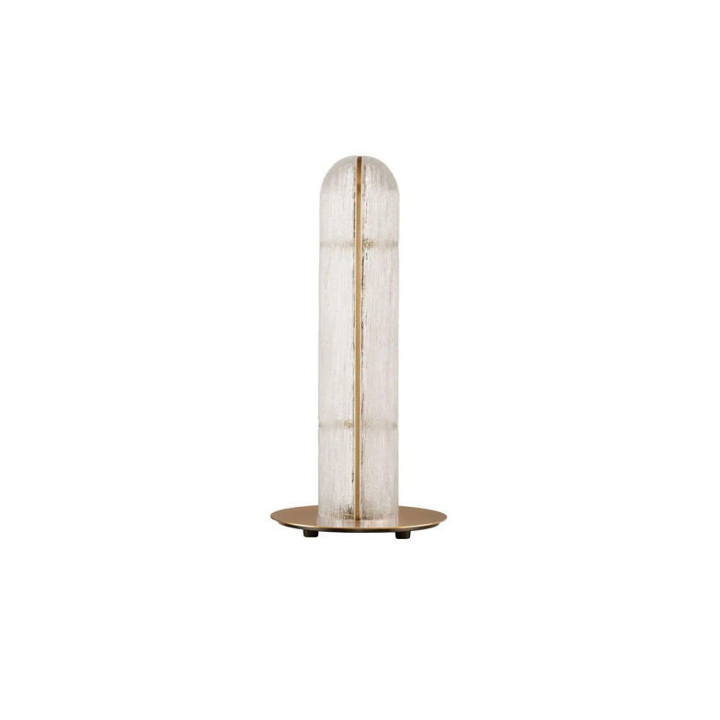 Lampa stołowa szklana modern Loren LED 21,5cm szkło strukturalne / antyczny mosiądz