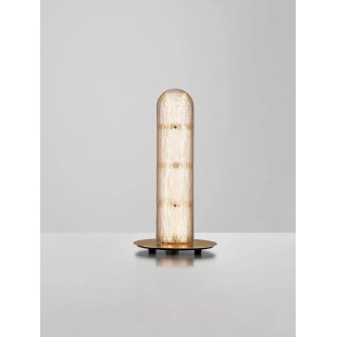 Lampa stołowa szklana modern Loren LED 21,5cm szkło strukturalne / antyczny mosiądz