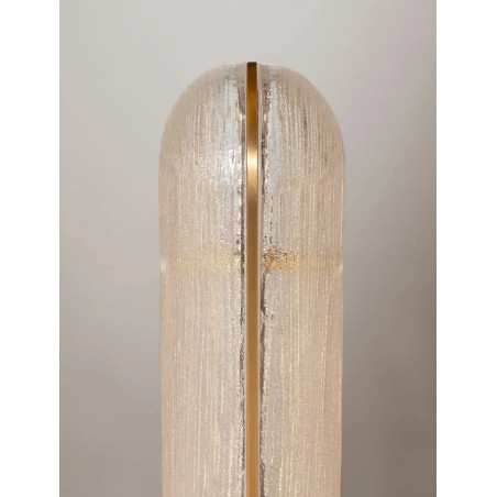 Lampa stołowa szklana modern Loren LED 21,5cm szkło strukturalne / antyczny mosiądz