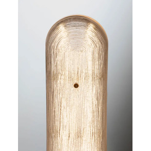 Lampa stołowa szklana modern Loren LED 21,5cm szkło strukturalne / antyczny mosiądz