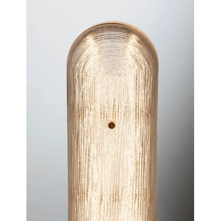 Lampa stołowa szklana modern Loren LED 21,5cm szkło strukturalne / antyczny mosiądz