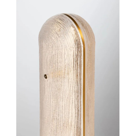 Lampa stołowa szklana modern Loren LED 21,5cm szkło strukturalne / antyczny mosiądz