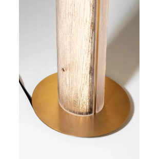 Lampa stołowa szklana modern Loren LED 21,5cm szkło strukturalne / antyczny mosiądz