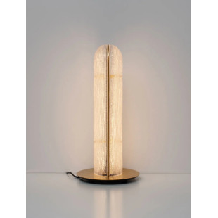 Lampa stołowa szklana modern Loren LED 21,5cm szkło strukturalne / antyczny mosiądz