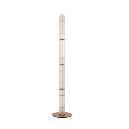 Lampa podłogowa szklana modern Loren LED 165,5cm szkło strukturalne / antyczny mosiądz