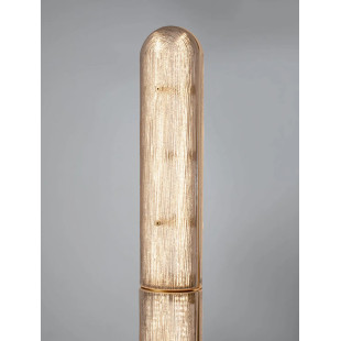 Lampa podłogowa szklana modern Loren LED 165,5cm szkło strukturalne / antyczny mosiądz